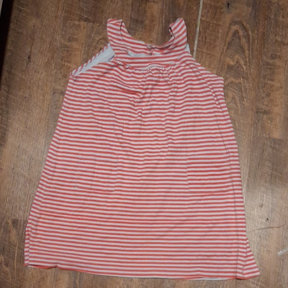 Bella Bliss Coral and White Striped Tank Top